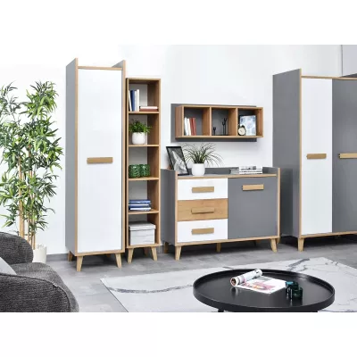 Keskeny gardrób 47 cm ANGELY - szürke / fehér