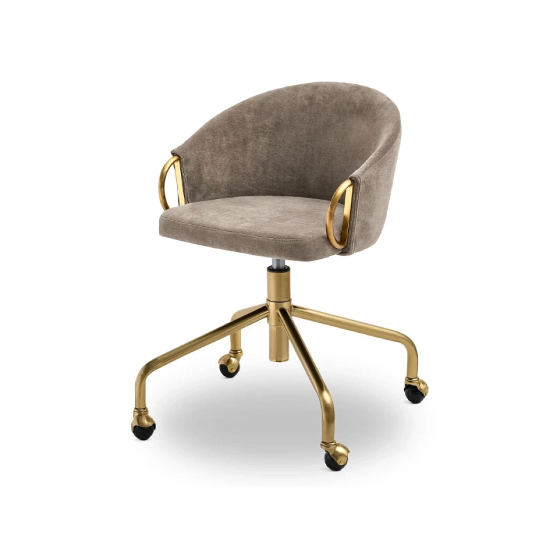 FINBAR designer forgószék - világosbarna / arany