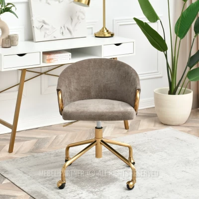 FINBAR designer forgószék - világosbarna / arany