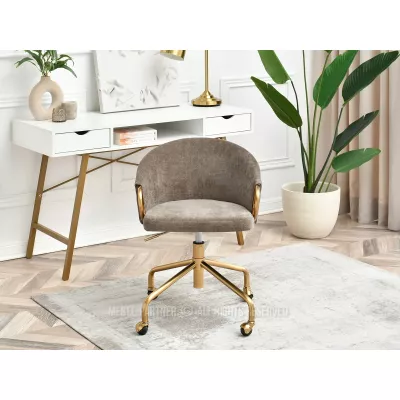 FINBAR designer forgószék - világosbarna / arany