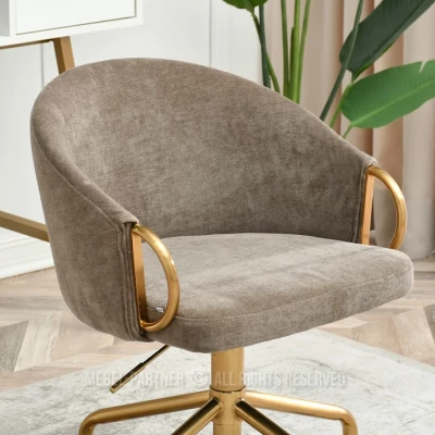 FINBAR designer forgószék - világosbarna / arany