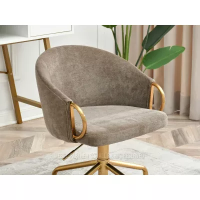 FINBAR designer forgószék - világosbarna / arany