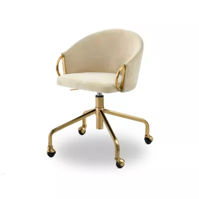 FINBAR designer forgószék - krém / arany