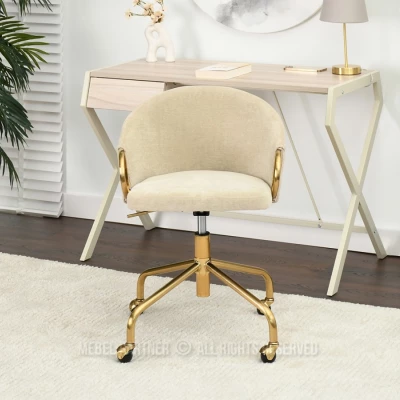 FINBAR designer forgószék - krém / arany