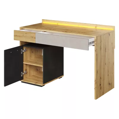 APTOS 2 diákbútor - artisan tölgy / nyers acél / selyemkendő