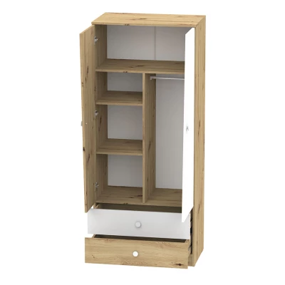 Diákbútor ággyal 90x200 CHIMA 2 - artisan tölgy / fehér / szürke