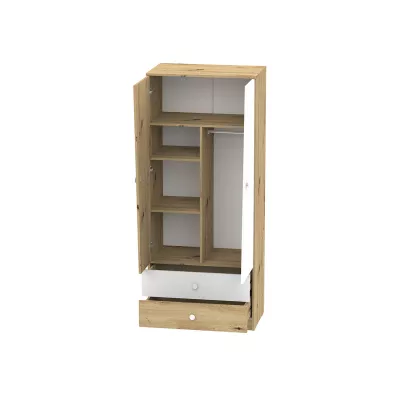 Diákbútor ággyal 90x200 CHIMA 2 - artisan tölgy / fehér / szürke