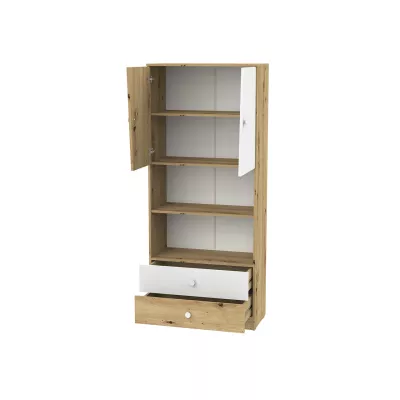 Diákbútor ággyal 90x200 CHIMA 2 - artisan tölgy / fehér / szürke
