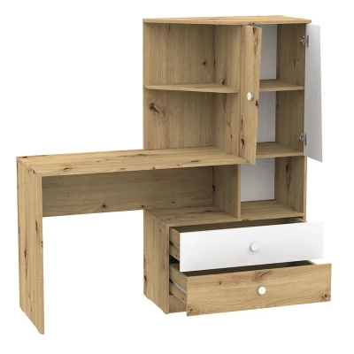 Diákbútor ággyal 90x200 CHIMA 2 - artisan tölgy / fehér / szürke