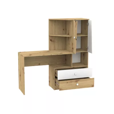 Diákbútor ággyal 90x200 CHIMA 2 - artisan tölgy / fehér / szürke