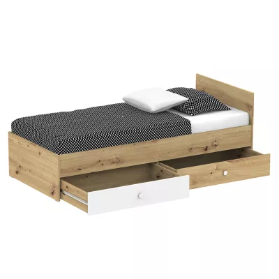 Diákbútor ággyal 90x200 CHIMA 2 - artisan tölgy / fehér / szürke