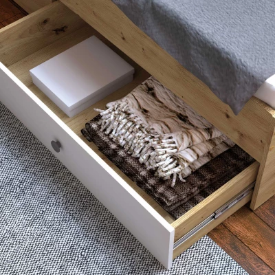 Diákbútor ággyal 90x200 CHIMA 2 - artisan tölgy / fehér / szürke