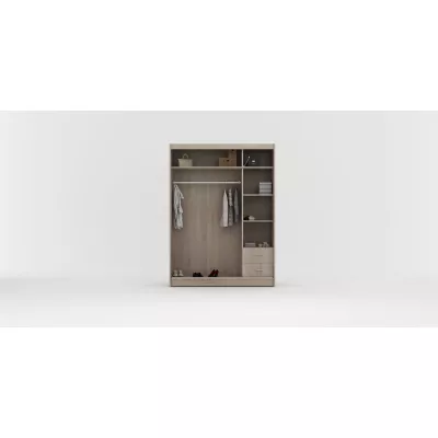 Szekrény tükrös 150/62 LINEA - fekete
