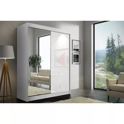 Szekrény tükrös 150/62 LINEA - fehér