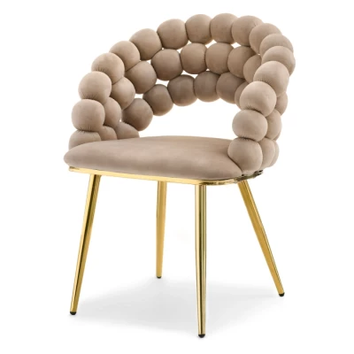 Designer étkezőszék NAHIDA - bézs / arany