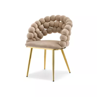 Designer étkezőszék NAHIDA - bézs / arany