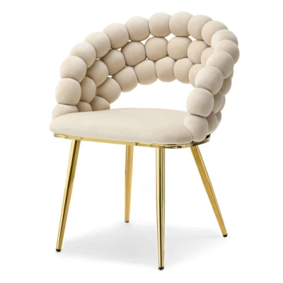 Designer étkezőszék NAHIDA - krém/arany