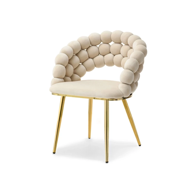 Designer étkezőszék NAHIDA - krém/arany