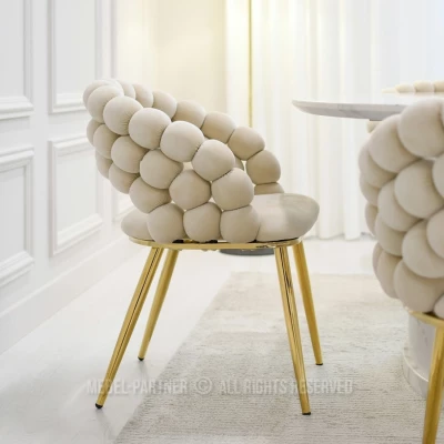 Designer étkezőszék NAHIDA - krém/arany