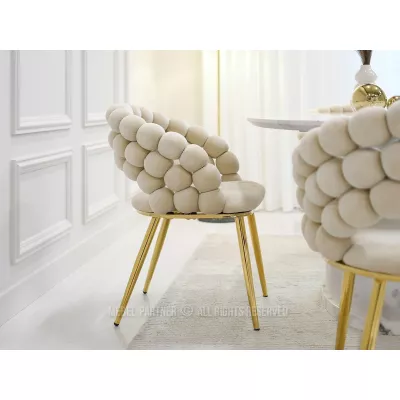 Designer étkezőszék NAHIDA - krém/arany