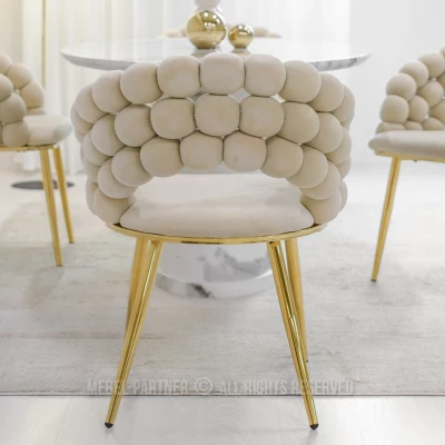 Designer étkezőszék NAHIDA - krém/arany