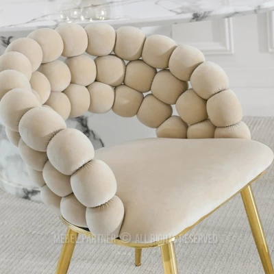 Designer étkezőszék NAHIDA - krém/arany