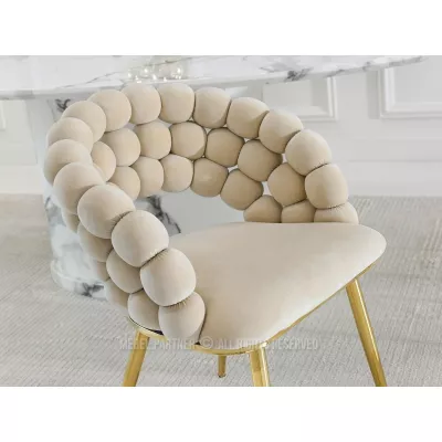Designer étkezőszék NAHIDA - krém/arany