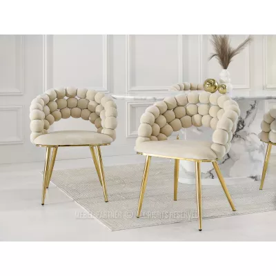 Designer étkezőszék NAHIDA - krém/arany