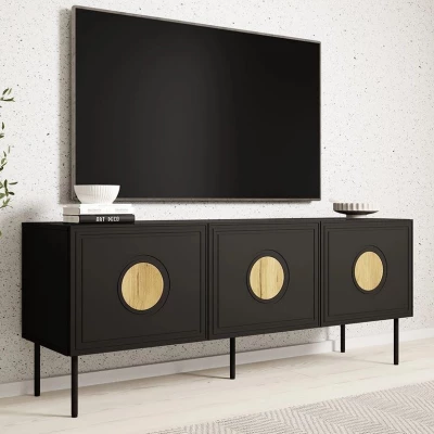 TV állvány 150 cm VANILIA - kraft tölgy / matt fekete