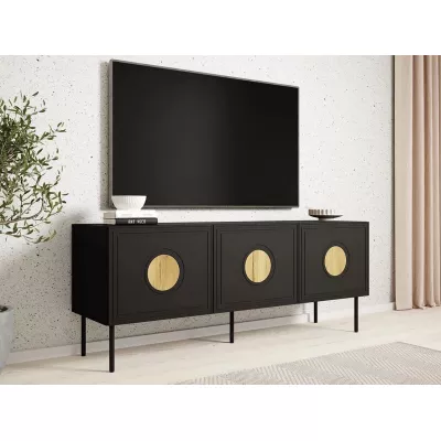 TV állvány 150 cm VANILIA - kraft tölgy / matt fekete