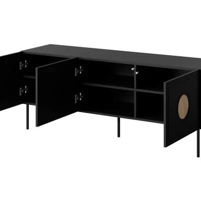TV állvány 150 cm VANILIA - kraft tölgy / matt fekete