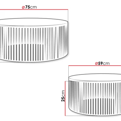 2 darabos dohányzóasztal szett TANTOS - fekete