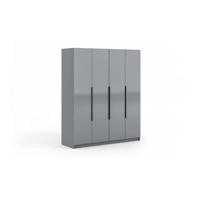 Modern gardrób 160/60 AUREN - fényes szürke