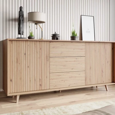 Széles komód ajtókkal és fiókokkal PRESIDIO - artisan tölgyfa