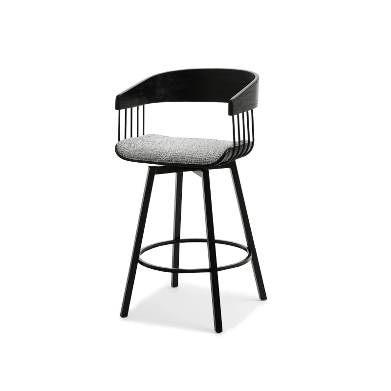 SOLEDAD designer bárszék - fekete / szürke