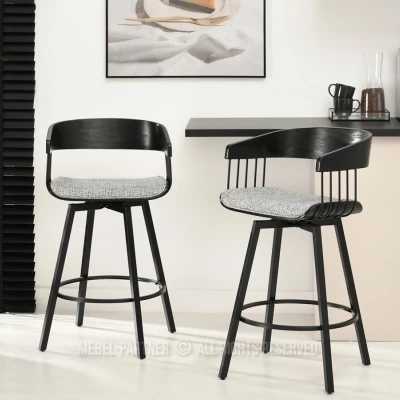 SOLEDAD designer bárszék - fekete / szürke