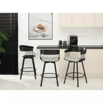 SOLEDAD designer bárszék - fekete / szürke