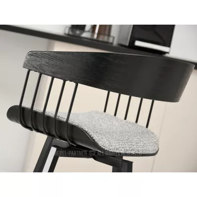 SOLEDAD designer bárszék - fekete / szürke