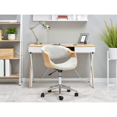 ENIGER designer forgószék - tölgy / kőris / króm