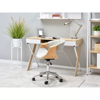ENIGER designer forgószék - tölgy / kőris / króm