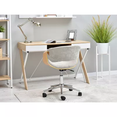 ENIGER designer forgószék - tölgy / kőris / króm