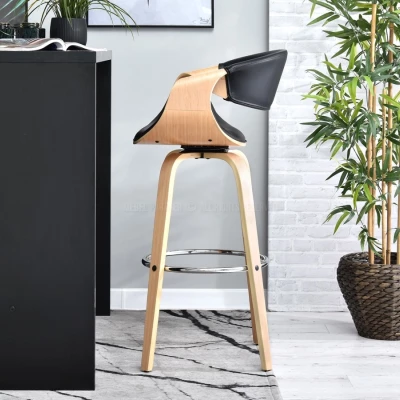Designer bárszék SAROLTA - tölgy / fekete