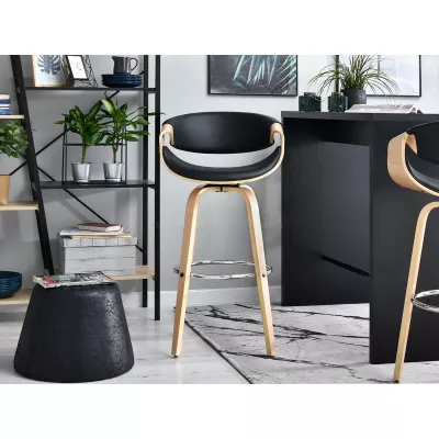 Designer bárszék SAROLTA - tölgy / fekete