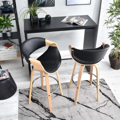 Designer bárszék SAROLTA - tölgy / fekete