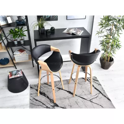 Designer bárszék SAROLTA - tölgy / fekete