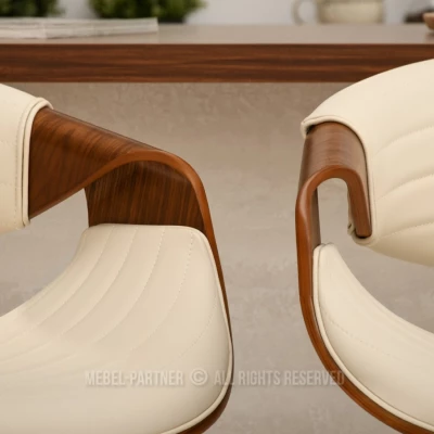 Designer bárszék SAROLTA - dió/krém 1