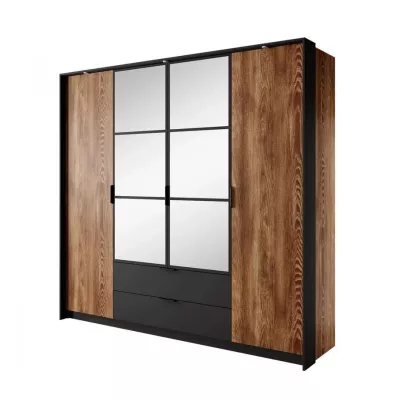 Nagy gardrób 224 cm HULK - gesztenye / antracit + INGYENES LED világítás