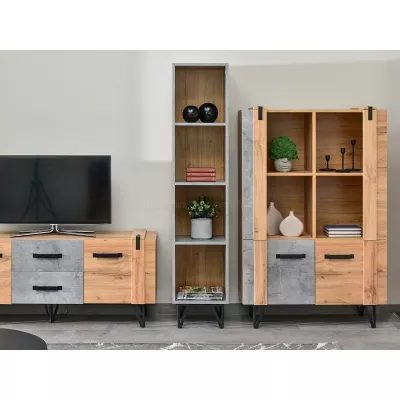 NIXON könyvespolc - beton / fekete