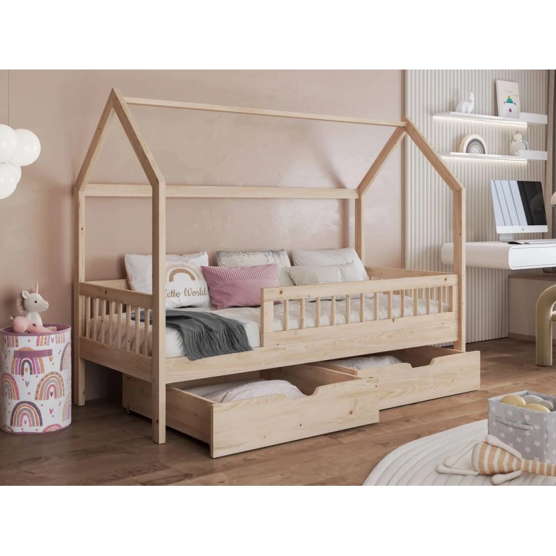 Fiókos gyerekágy 90x200 AVALON - bükkfa