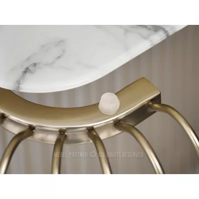 IRAKLI designer konzolasztal - fehér márvány / arany
